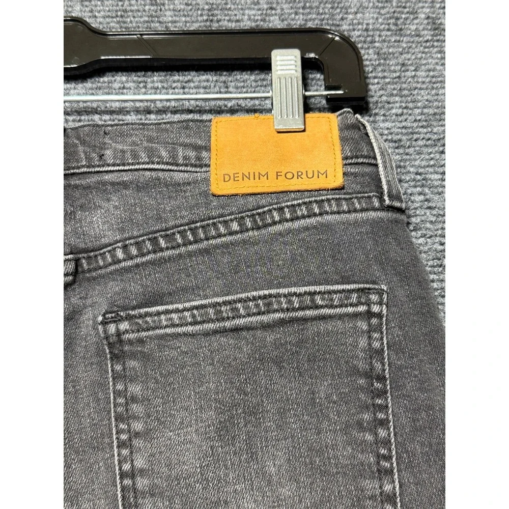 Denim Forum The Yoko Bermuda Short Women 29 Black High Rise Raw Hem Button Fly